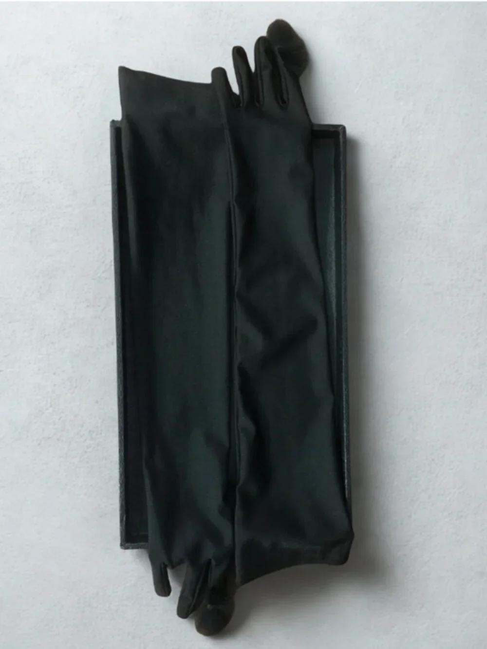 Black Satin Opera Gloves